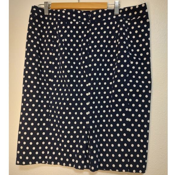 Stitch Fix Pixley Navy June Polka Dot Straight Pencil Skirt Size XL - Picture 2 of 6